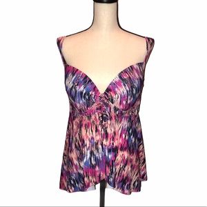 Torrid Mirage Print Babydoll Tankini Top